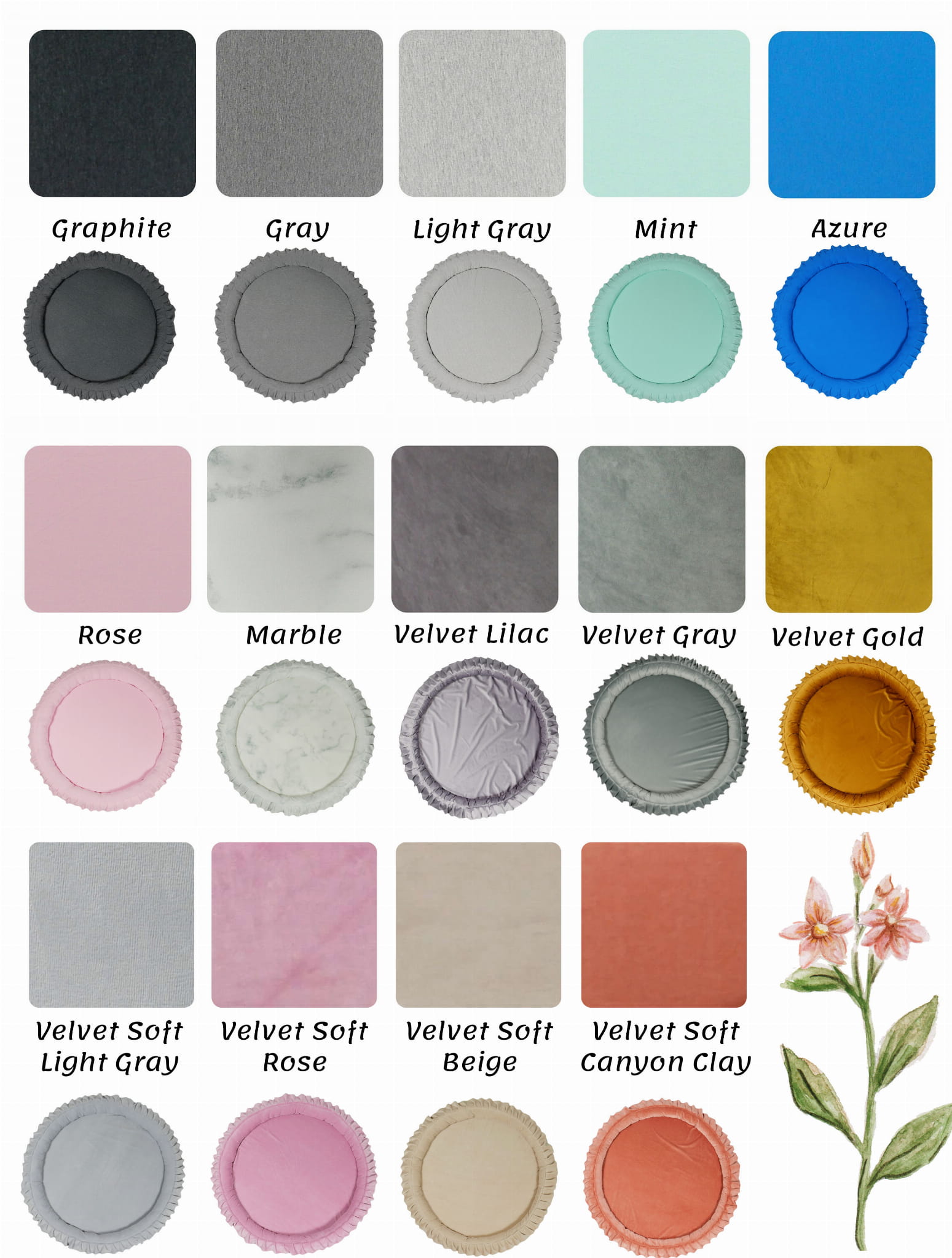 Sametové hrací hnízdečko Velvet - kulatá 120 cm