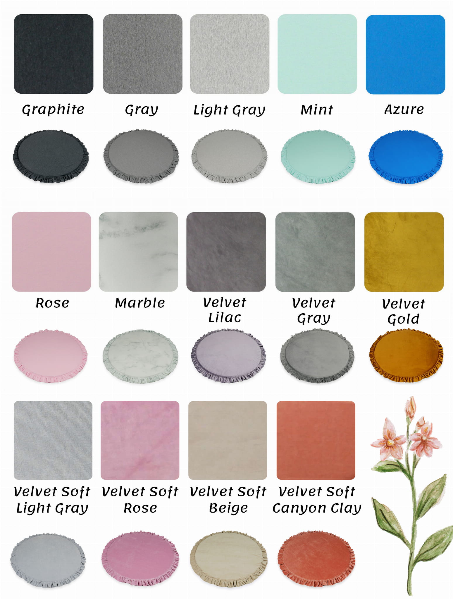 Sametová hrací podložka Velvet  - kulatá 100 cm