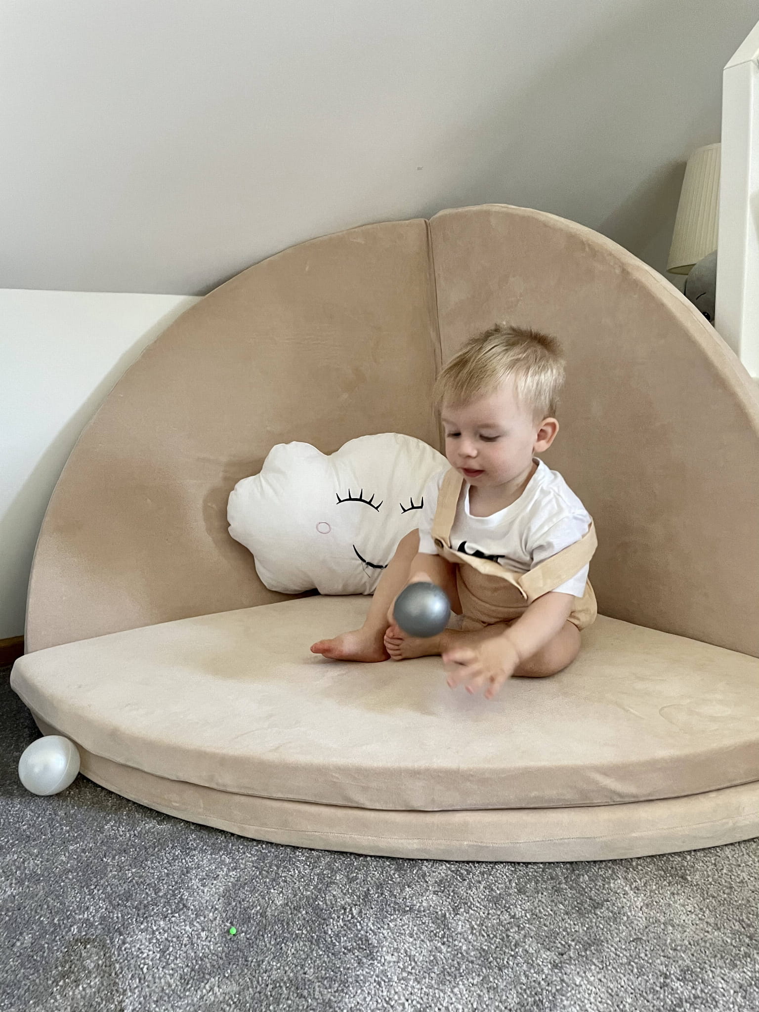 Sametová hrací podložka Velvet - kulatá, skládací 160 cm