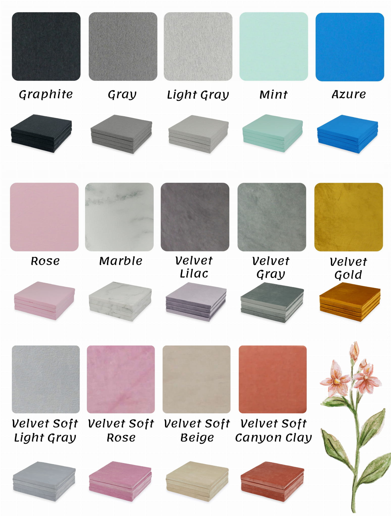 Sametová hrací podložka Velvet - čtverec, skládací 120 x 120 cm