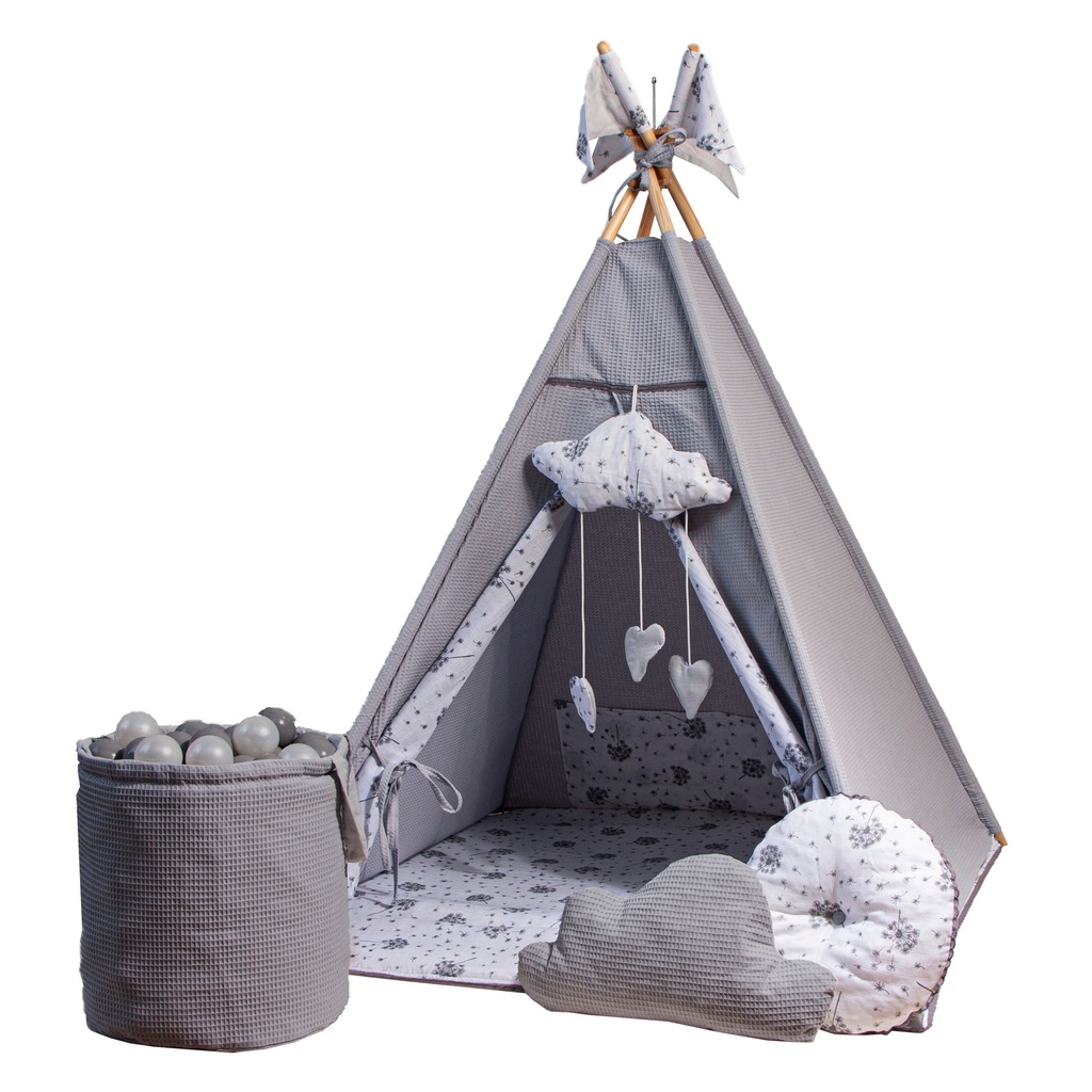 Dětský teepee stan - šedý