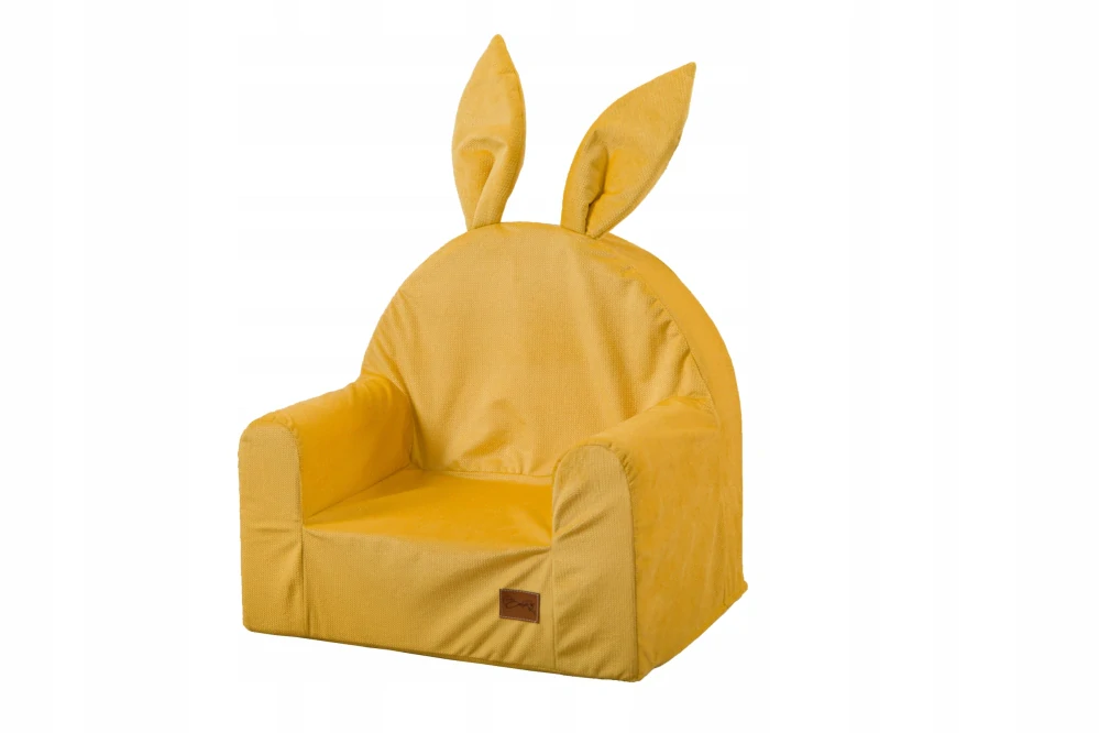 Dětské křesílko Bunny - velvet, žlutá