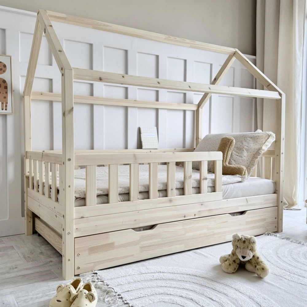 Dětská Postel Domeček Blanco PLUS Sleep - natural, přistýlka