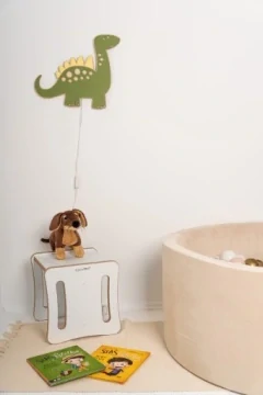 Dřevěná noční lampička DINO - LED pro děti