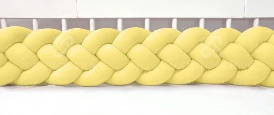 Mantinel pletený cop, 4 prameny - žlutý