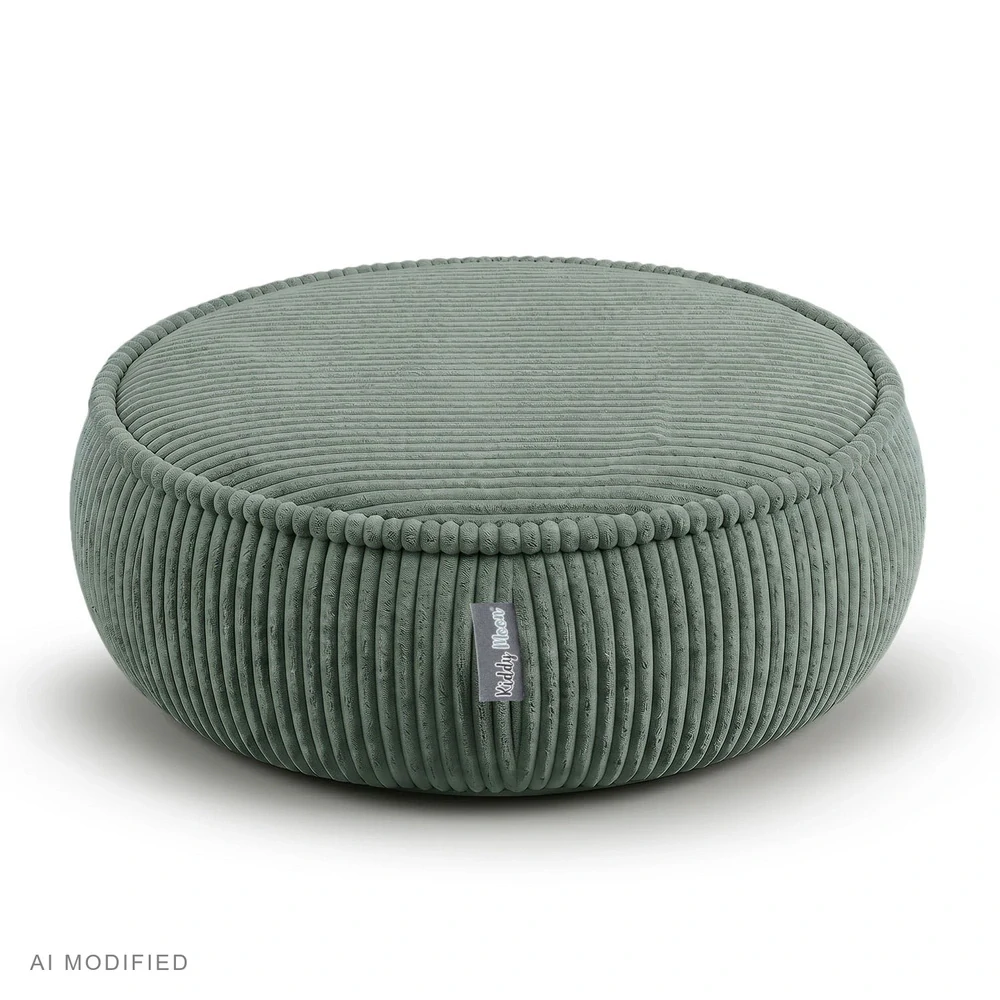 Dětský sedací taburet Donut - manšestr, zelená