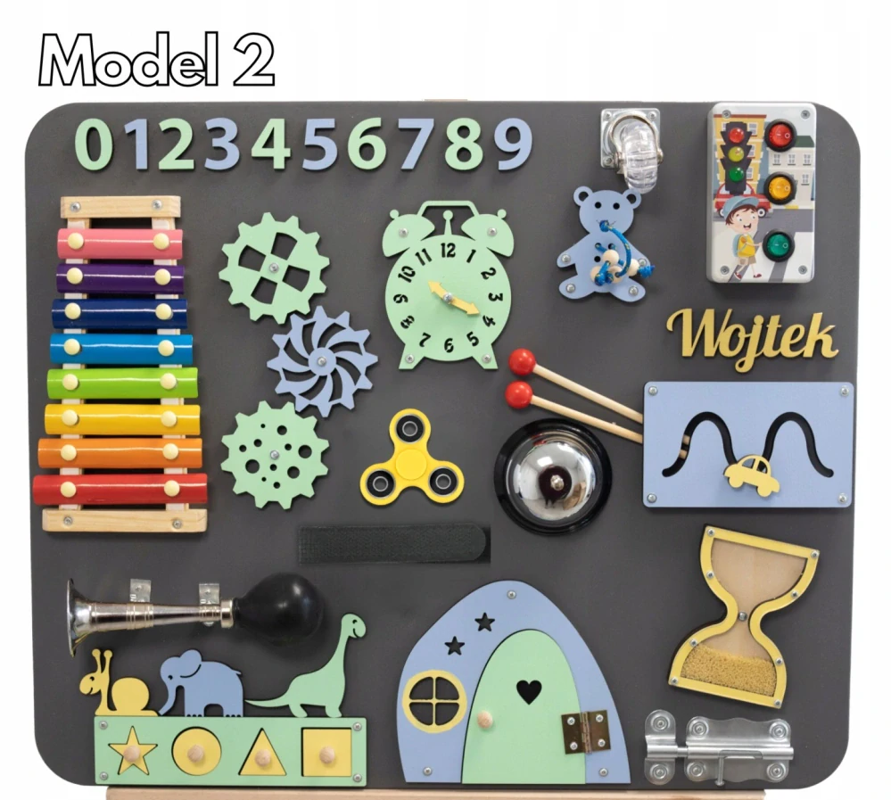 Montessori senzorická manipulační tabule Classic Plus 2