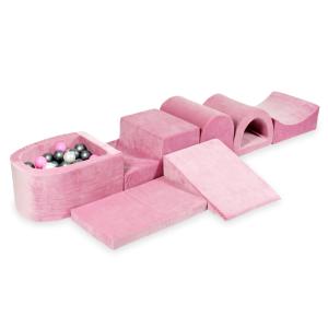 Pěnová hrací sada a domácí hřiště se suchým bazénkem Velvet XXL (100 ks míčků) - různé barvy
