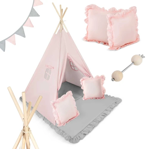 Dětský teepee stan Nukido - světle růžový