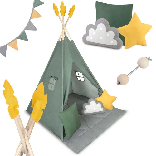 Dětský teepee stan Nukido - zelený