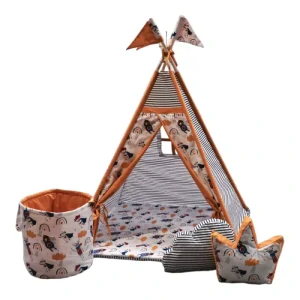 Dětský teepee stan - žluto-modrý