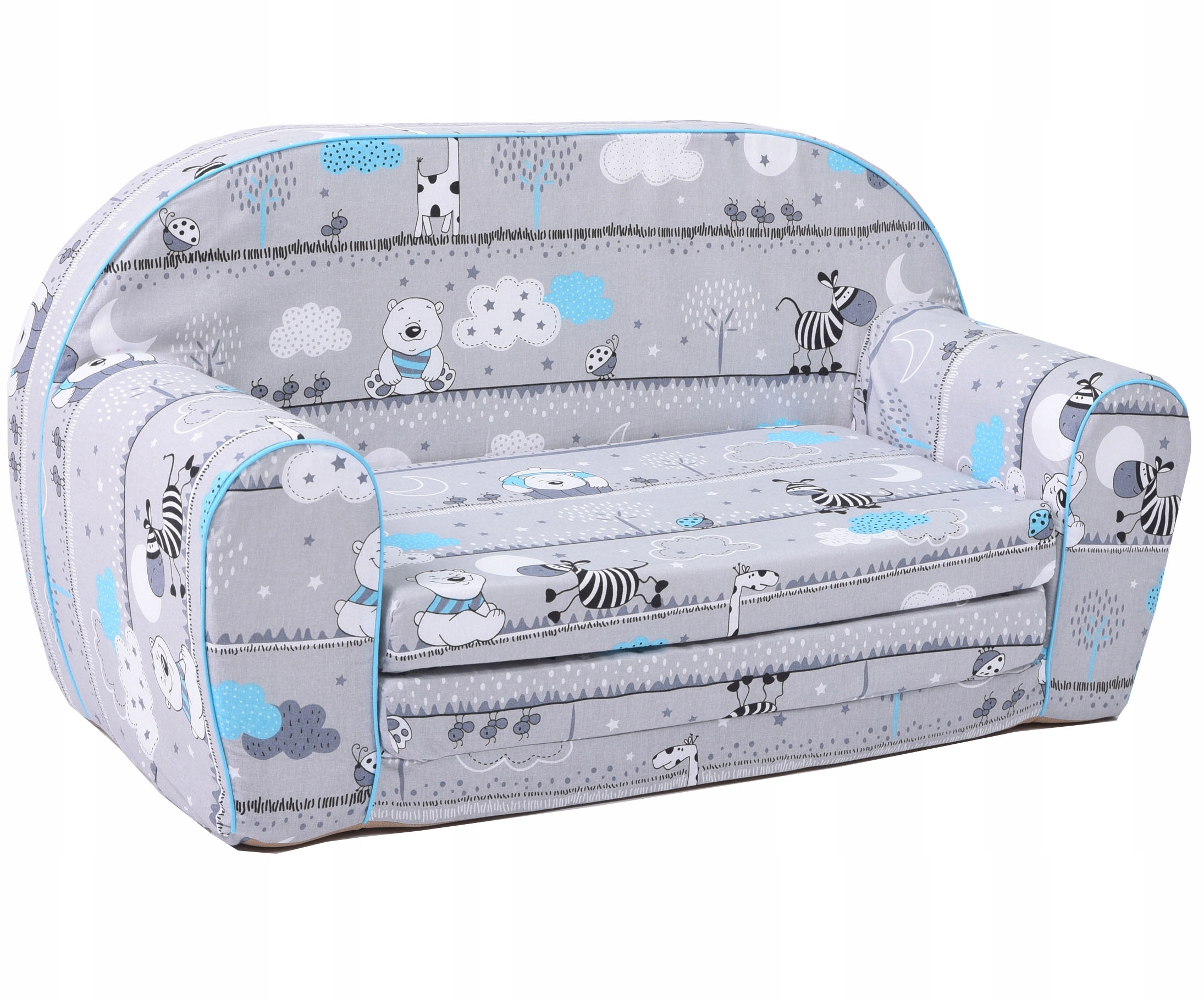 Dětská sedačka - šedá se zvířaty