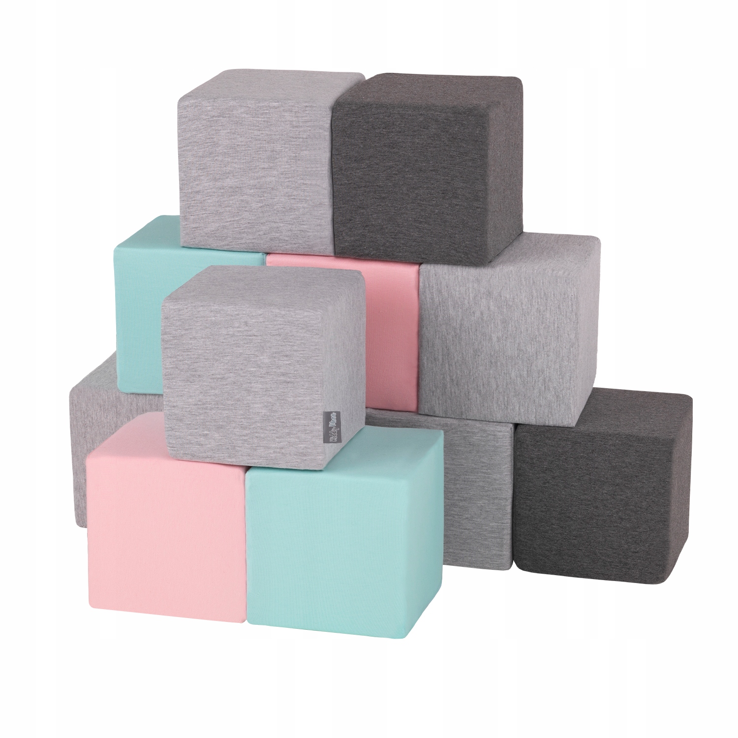 Kostky pěnové - stavebnice pro děti - růžovo-černo-šedé