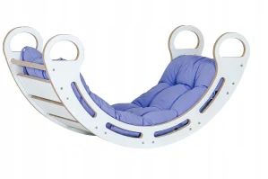 Dřevěná houpačka Babylike s polštářem - bílá 3