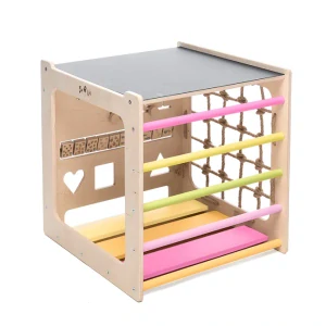 Montessori kostka 10v1 - růžová duha