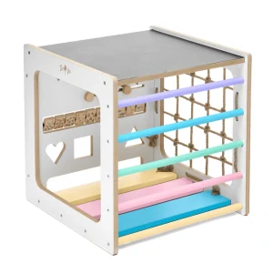 Montessori kostka 10v1 bílá - duha