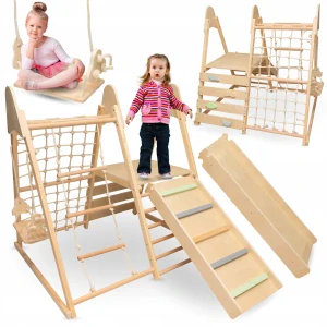 Dřevěné dětské domácí hřiště 5v1