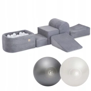 Pěnové hřiště se suchým bazénkem a míčky - Manšestr šedý