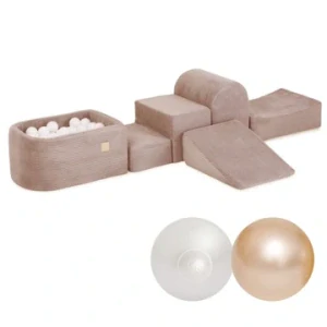 Pěnové hřiště se suchým bazénkem a míčky - Manšestr hnědý