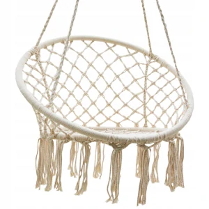 Závěsné křeslo PUERTA Čapí hnízdo boho POTENZA - ekru