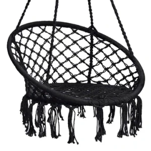 Závěsné křeslo PUERTA Čapí hnízdo boho POTENZA - černá