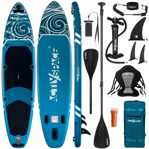 SUP PRO stand up paddle board pumpovaný 11,6” 350 cm sada s pádlem 220 kg - modrý
