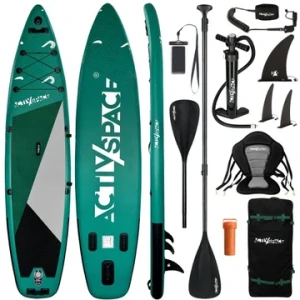 SUP PRO stand up paddle board pumpovaný 11,6” 350 cm sada s pádlem 220 kg - zelený
