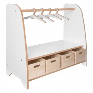 Montessori šatní skříň pro děti s ramínky a boxy