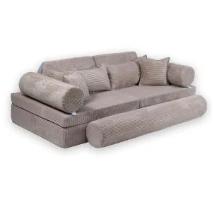Montessori Play Sofa Luxury Manšestrová - růžová