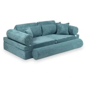 Montessori Play Sofa Luxury Manšestrová - modrá