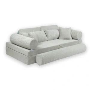 Montessori Play Sofa Luxury Manšestrová - šedá