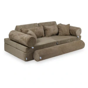 Montessori Play Sofa Luxury Manšestrová - hnědá