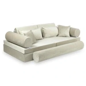Montessori Play Sofa Luxury Velvet - ekru
