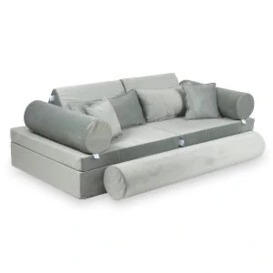Montessori Play Sofa Luxury Velvet - šedá