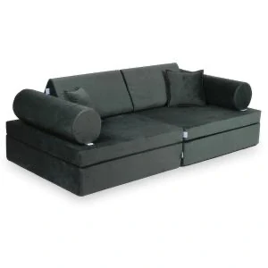 Montessori Play Sofa Comfort Velvet - grafitová