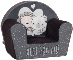 Dětské křesílko Velvet Best Friends grey