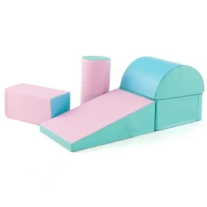 Pěnová rehabilitační bloky, různé tvary 5 ks - pastelová