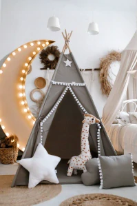 Stan teepee pro děti - šedý