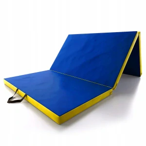 Gymnastická skládací matrace, žíněnka - modrá, žlutá