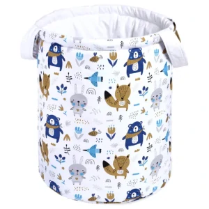 Bavlněný koš na hračky - blue bear