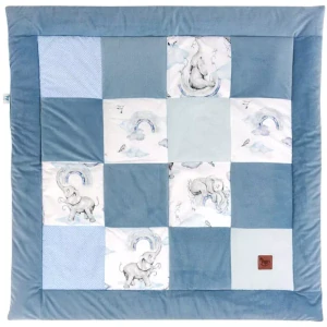 Hrací podložka PATCHWORK - modrá