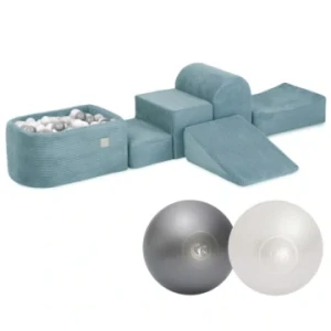 Pěnové hřiště se suchým bazénkem a míčky - Manšestr modrá