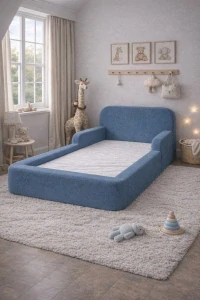 Postel pro děti MONTE, pěnová s matrací - modrá