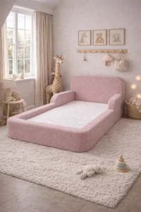 Postel pro děti MONTE, pěnová s matrací - růžová
