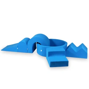 Pěnové domácí hřiště s bazénkem - modrá