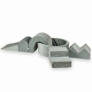 Pěnové domácí hřiště s bazénkem VELVET - šedá