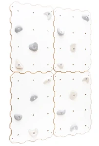 Modulová lezecká stěna pro děti - puzzle, bílá, šedo-bílé úchyty