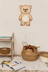 Dřevěná noční lampička MEDVÍDEK - LED pro děti