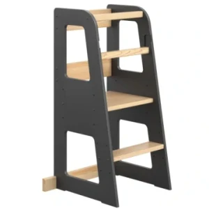 Montessori učící věž / Kitchen Helper - standard, černá a přírodní