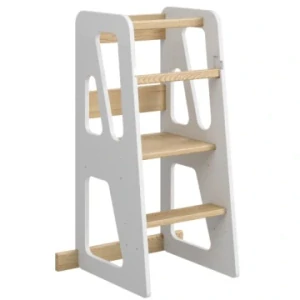 Montessori učící věž / Kitchen Helper - triangle, bílá